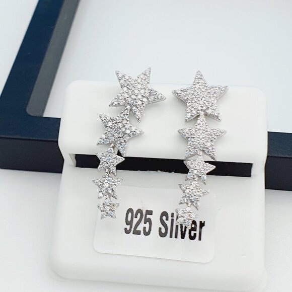 "925 Sterling Silver Cubic Zirconia Earrings, UU1P6A6113 - Picture 9 of 11